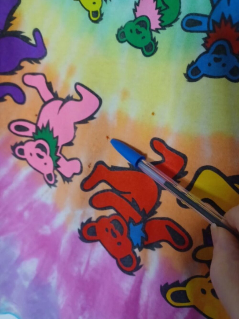 Grateful Dead T-shirt Sz XL Liquid Blue Dancing Bear Vintage 1995 Tie Dye Spiral - Picture 4 of 5